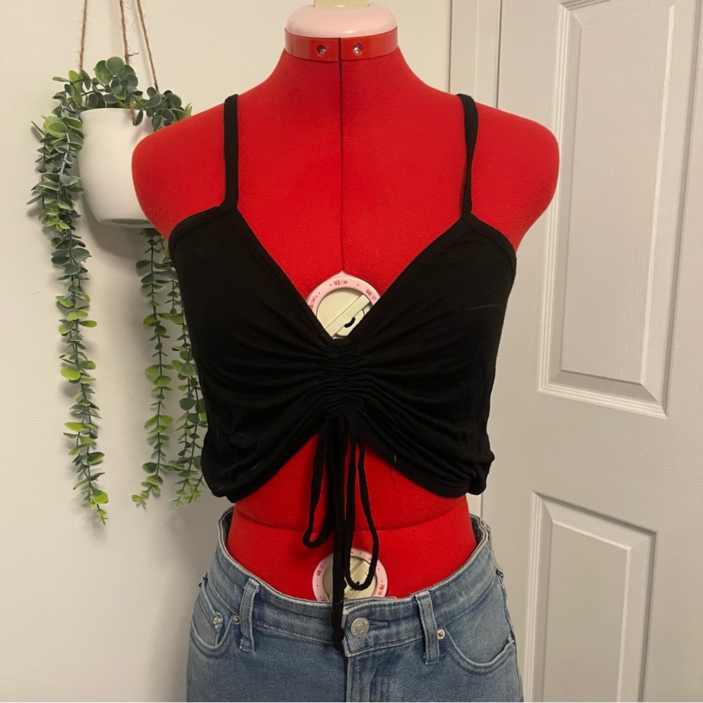 Made in Italy | black rouched tank top